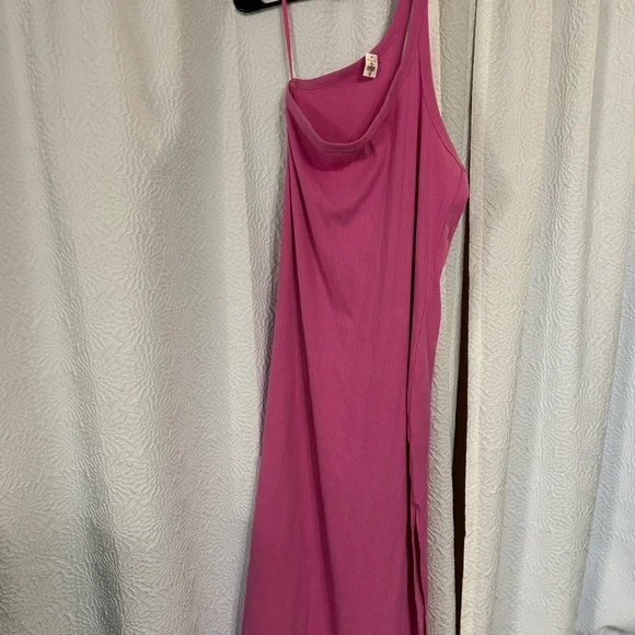 Aerie NWT Pink One-Shoulder Dress - Picture 2 of 6